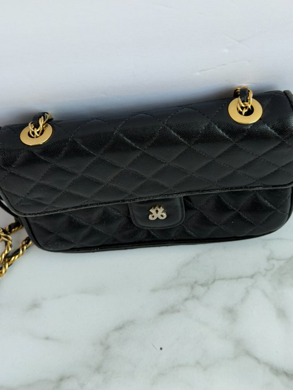 Vintage Jay Herbert NY Black Quilted Leather Flap Bag with Tassel - Picture 4 of 14